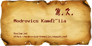 Modrovics Kamélia névjegykártya